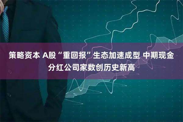 策略资本 A股“重回报”生态加速成型 中期现金分红公司家数创历史新高